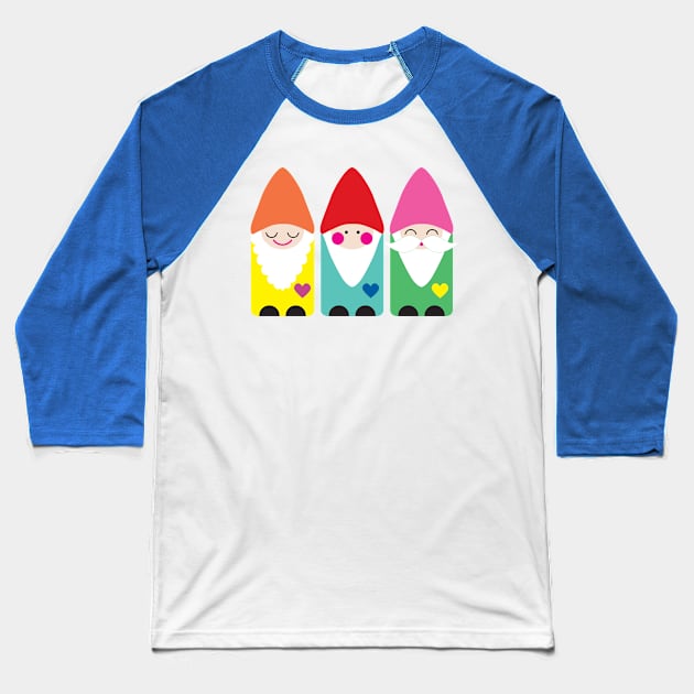 The BFF Garden Gnomes I Baseball T-Shirt by littleoddforest